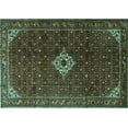 thumbnail image 1 of Ahgly Company Indoor Rectangle Persian Turquoise Blue Traditional Area Rugs, 5' x 7', 1 of 4
