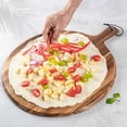 thumbnail image 4 of Acacia Wood Pizza Peel,12" Cutting Board, Cheese Paddle Board, Bread and Crackers Platter for Serving and Minor Food Prepare with Handle - 16 x 12 x 0.5 Inch, 4 of 6