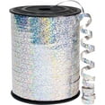thumbnail image 1 of Silver, 0.5cm x 200m for Crafts, Wavy Iridescent, Shiny Metallic for Gift Wrapping, Ribbon for Stringing Balloons, Hair, Florist Flower (1 Roll), Ribbon, 1 of 5