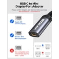 thumbnail image 2 of Adaptador USB tipo C a Mini DisplayPort JSAUX 4K @60Hz Grey, 2 of 8