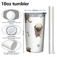 thumbnail image 4 of Pug and Footprint 10oz Tumblers Stainless Steel Tumbler with Lid and Straw,Vacuum Insulated Double Wall Travel Tumbler Cups with Cleaning Brush for Coffee, Tea, 4 of 4