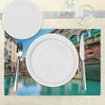 thumbnail image 3 of Ambesonne Venice Place Mats Set of 4, Italy City Water Canal, Standard Size, Teal Grey Red, 3 of 6