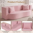 thumbnail image 4 of Gymax 75.5'' Folding Sofa Bed w/2 Comfortable Pillows No Assembly Needed for Guest Room Pink, 4 of 10