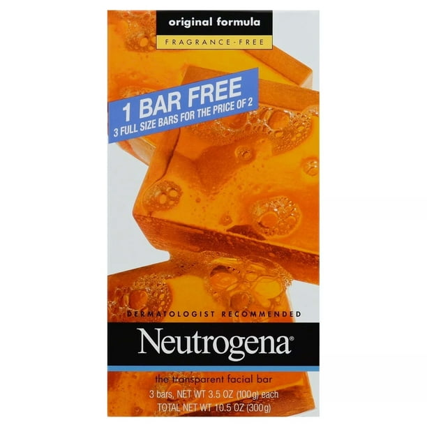 Neutrogena Original FragranceFree Gentle Facial Cleansing Bar, 3 pk./3