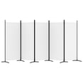 thumbnail image 2 of vidaXL Freestanding 5-Panel Room Divider, White Fabric, 433x180 cm, 2 of 5