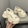 thumbnail image 4 of Nuevas zapatillas de verano con sensación de pisar heces, suelas suaves antideslizantes para el hogar interior y exterior para mujer, linda nube sonriente, 4 of 5