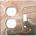 thumbnail image 4 of Metal Light Switch Plate Cover Image of Marble Colorful Light Brown Swirl MAR089, 4 of 13