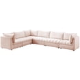 thumbnail image 2 of Meridian Furniture Jacob Sectionnel Modulaire en Velours Rose, 2 of 13