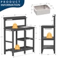 thumbnail image 5 of FOOWIN HDPE Outdoor Potting Table, Garden Potting Bench Table with Sink, Gray, 5 of 8