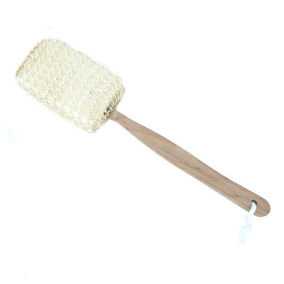 Wood Stick Shower Loofah Exfoliating Sponge Scrubber Bath Body Back Scrub Washer