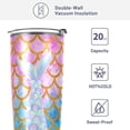 thumbnail image 4 of 20oz Mermaid Tail Tumbler Cup with Lid and Straw Fish Scales Stainless Steel Vacuum Insulated Double Wall Travel Iced Coffee Mug Vacuum Cup for Hot and Cold Drinks, 4 of 6