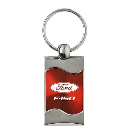 Gold Silver Keychain - Au-Tomotive Gold Official Licensed for Ford F-150 Rectangular Wave Silver Keychain Key Ring Fob