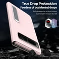 thumbnail image 3 of SaniMore for Google Pixel Fold Case, Hidden Bracket PU Leather Skin [Wear-resistant & Anti-scratch] Magnetic Closure Foding Shell Slim Fit Lightweight Shockproof Anti-drop Cover, Pink, 3 of 7