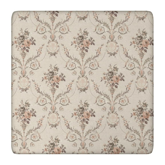 Square Tablecloth with Elastic Edges 36 * 36 Inch Waterproof Beige American Pastoral Table Cover Washable Indoor and Outdoor for Party Kitchen Dinner Banquet Patio Picnic