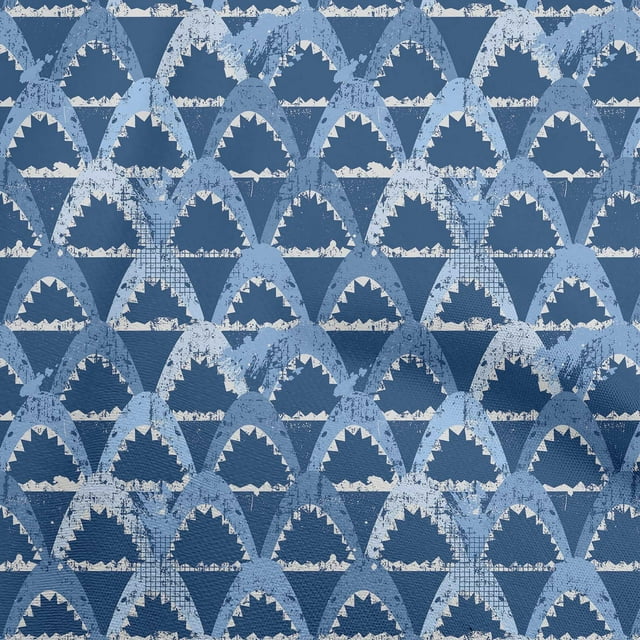 oneOone Rayon Blue Fabric Ocean Shark Sewing Craft Projects Fabric Prints By Yard 56 Inch Wide