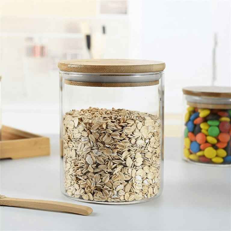  RUNROTOO 1pc glass storage jar cookie jars for kitchen counter  storage jars with lids airtight coffee container glass jars with lids large  glass jar with lid loose tea with cover cork