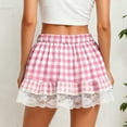 thumbnail image 5 of Women Y2k Plaid Ruffle Mini Skirt Flowy Layered Short Skirt Gingham A Line Skirts Cute Streetwear, 5 of 6