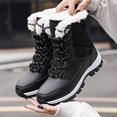 thumbnail image 3 of JFBUJC Bottes d'Hiver Imperméables pour Femmes Bottines Chaudes en Fourrure Isolée Lacets Courtes Chaussures d'Intérieur et d'Extérieur, 3 of 5