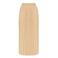 thumbnail image 4 of Loopsun Womens Summer Skirts, Womens Solid Color A-line Satin Medium High Waist Elastic Waist Pleated Skirt Khaki M, 4 of 5
