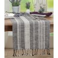 thumbnail image 2 of Fennco Styles Braided Stripe Cotton Table Runner 16" W x 72" L - Black Woven Fringed Table Cover for Home Décor, Dining Table, Banquet, Family Gathering and Special Occasion, 2 of 2