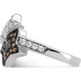 thumbnail image 3 of Sterling Silver Rhodium Clear & Champagne Cz Stars Ring (Size 7) Made In China qr2758-7, 3 of 5