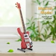 thumbnail image 3 of Christmas Gift Guitar Model, Miniature Bass Guitar, Guitar Replica Red For Festival Decoration Home, 3 of 8