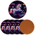 thumbnail image 2 of Unicorn 6PCS Round Car Coasters, Microfiber Leather Cup Holders for Car, 11x11 cm/4.3x4.3 in, Absorbent Car Coaster Set of 6, Car Accessories for Women and Men, 2 of 6
