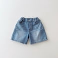 thumbnail image 6 of Boys' Jean Short Stretchy Soft Slim Fit Classic Denim Shorts Toddler and Boys 0-8Y Summer Casual Shorts, Blue 0-1 Years, 6 of 8
