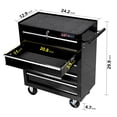 thumbnail image 2 of 5-Drawer Rolling Tool Chest on Wheels, 24-inch Tool Storage Cabinet with Locking System for Garage Workshop Warehouse Repair Shop, Black, 2 of 6