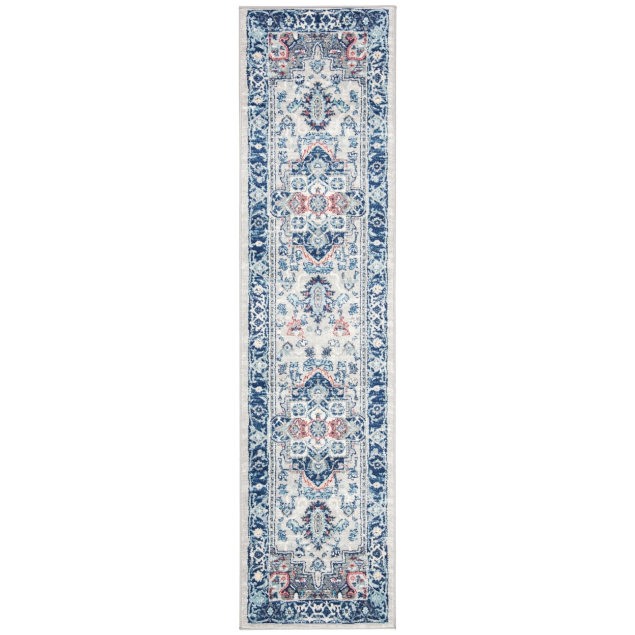 SAFAVIEH Brentwood Nanette Floral Bordered Area Rug, 5'3" x 7'6", Light Grey/Blue