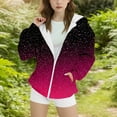 thumbnail image 2 of Fmbrln Girls and Boys Full Zip Up Fleece Hoodies Fall Winter Fashion Long Sleeve Gradient Sequin Print Sweatshirts Coat with Pockets, Sizes 4-14Y, 2 of 4