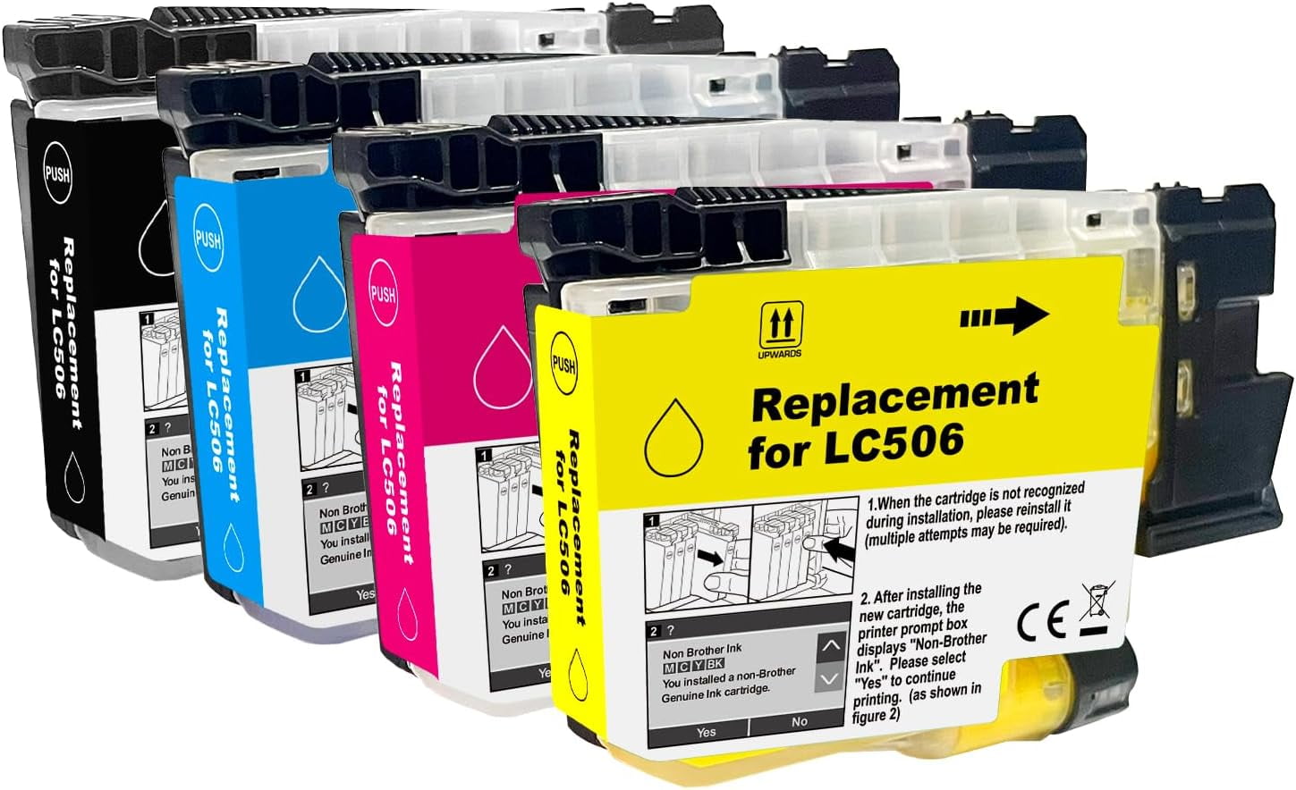 LC506 Ink Cartridges Combo Pack Replacement for Brother LC 506 Standard Yield INKvestment 4355 4555 4557 Compatible with Brother MFC-J4355DW MFC-J4555DW MFC-J4557DW Printers