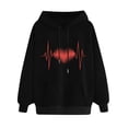 thumbnail image 2 of Vedolay Womens Long Sleeve Tops Womens Tops 2023 Fall Long Sleeve Loose Pullover Casua Solid Crewneck Sweatshirts,Black XXL, 2 of 4