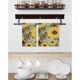 thumbnail image 3 of Spring Daisy Kitchen Dish Towels for Drying Dishes Set of 3, Green Rustic Botanical Brown Yellow Florals Waffle Weave Microfiber Hand Tea Bathroom Towels Quick Dry & Absorbent Towel 15.7x23.6, 3 of 7