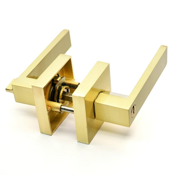 Cerradura de puerta interior, cerradura con manija de aleación de aluminio, cerradura con manija de puerta de madera cuadrada para habitación, cerradura americana simple y pesada de tres polos