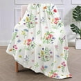 thumbnail image 3 of Colorful Wildflowers Throw Blanket Botanical Plant Throw Blanket Watercolor Floral Flower Throw Blanket Soft Flannel Fleece Throw Blanket Boho Cozy Fluffy Plush Blanket 60" X 80", 3 of 6