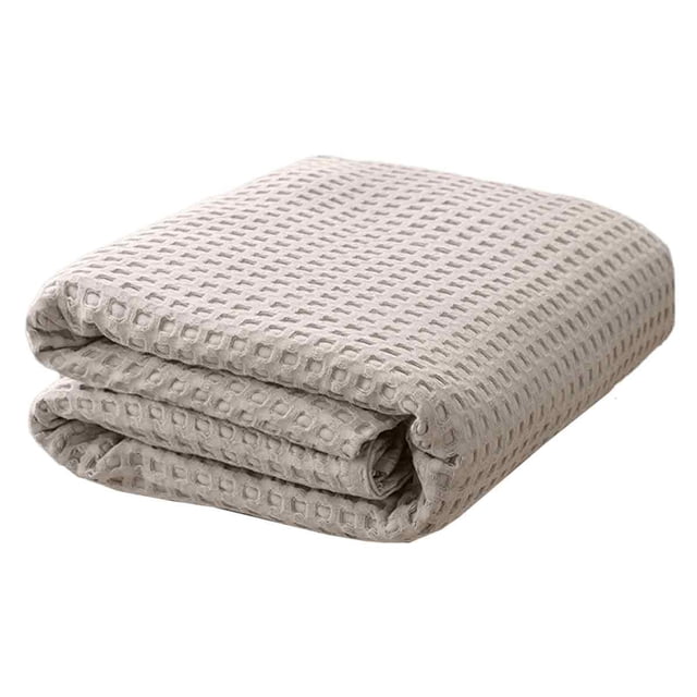 Manta de algodón Bedsure tamaño king para cama: manta de otoño con tejido de gofre, manta tejida suave, ligera y transpirable para el verano