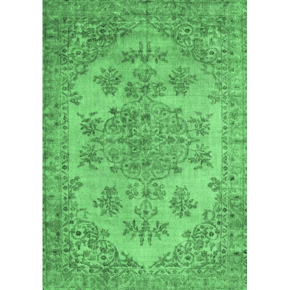 Ahgly Company Indoor Rectangle Persian Emerald Green Traditional Area Rugs, 8' x 12'