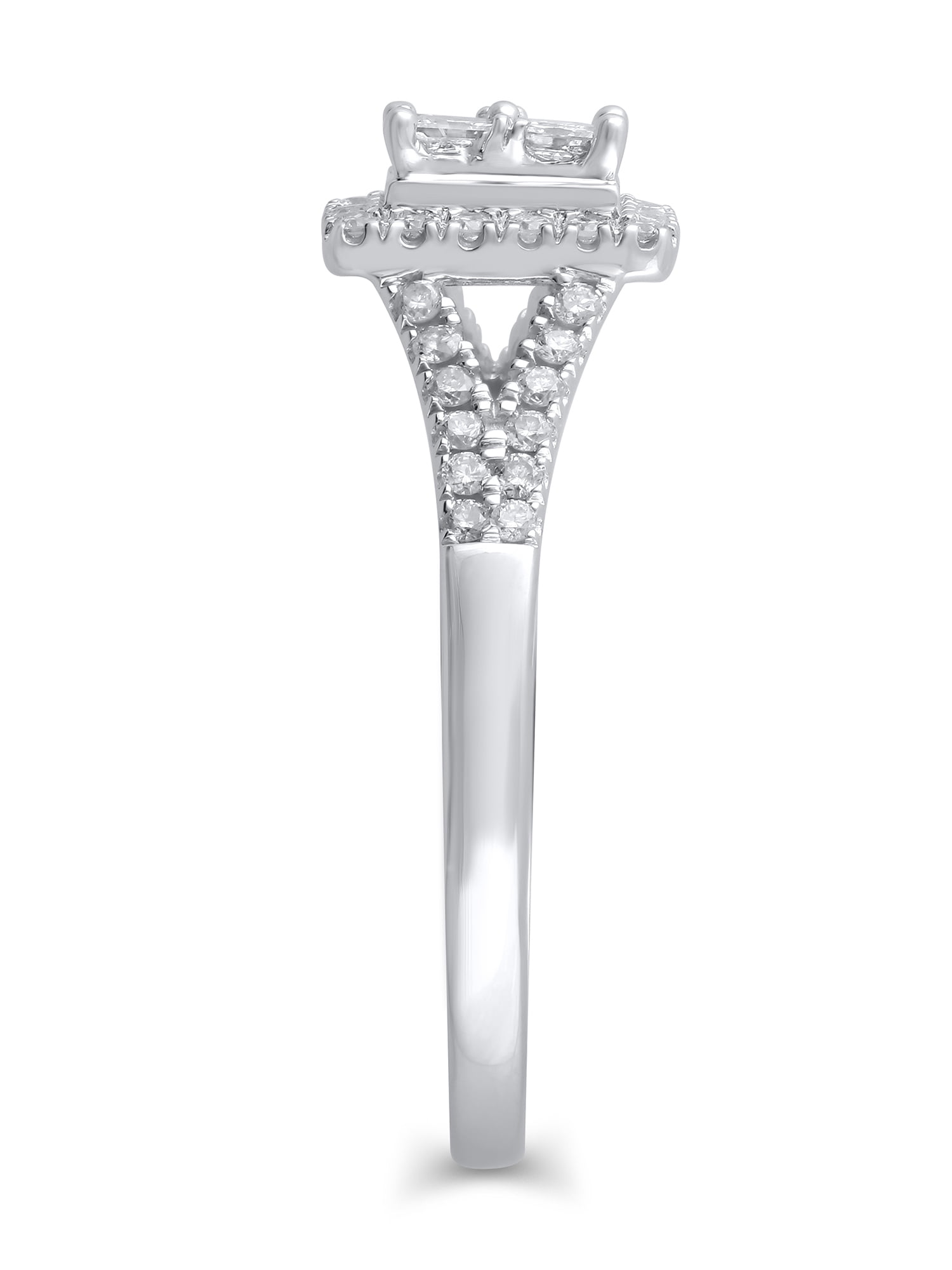 1/2 Carat T.W. (I2 clarity, H-I color) Brilliance Fine Jewelry Diamond Quad Engagement Ring in 10kt White Gold, Size 7