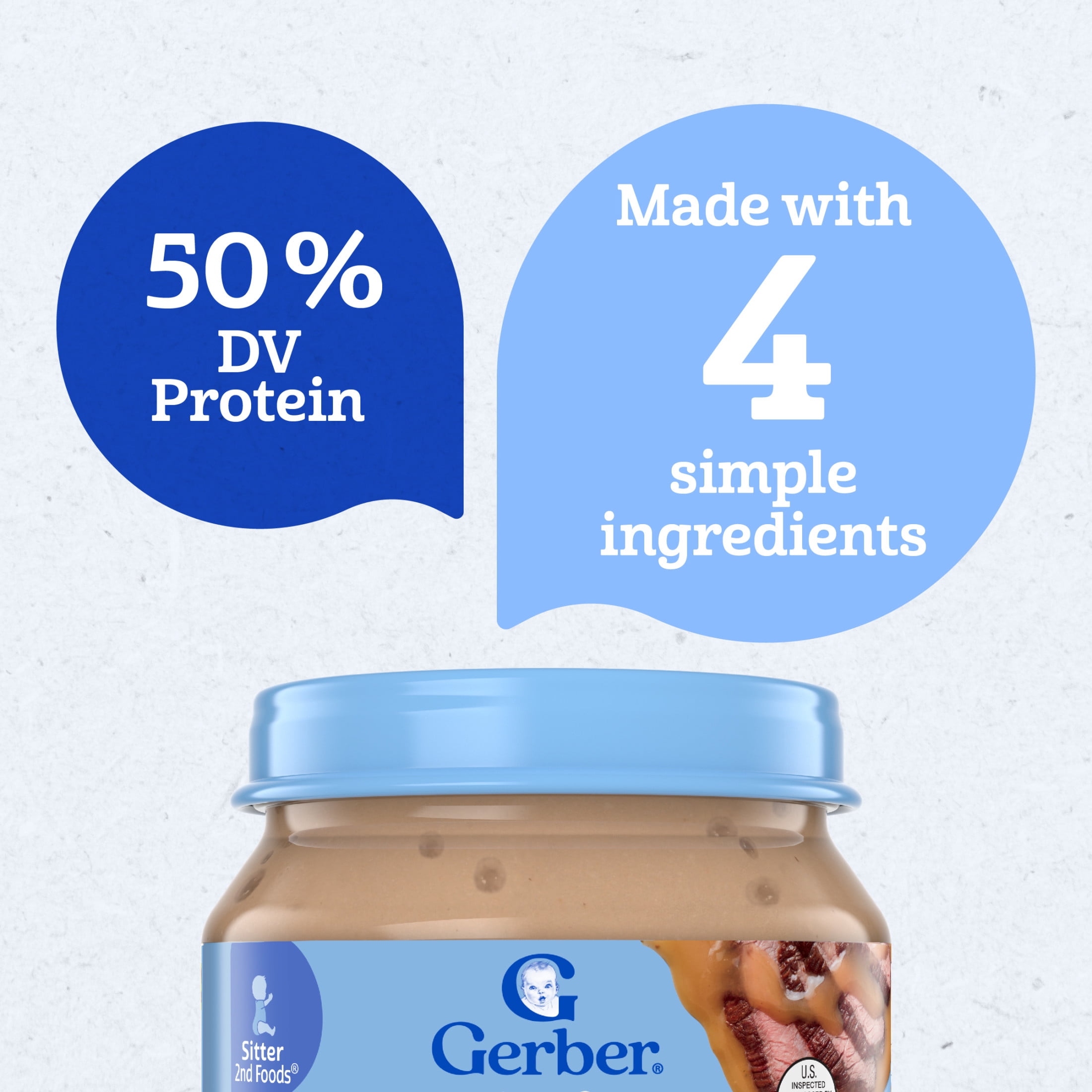 Gerber 2nd Foods Mealtime for Baby Baby Food, Beef and Gravy, 2.5 oz Jar (10 Pack)
