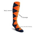 thumbnail image 2 of Golf Knickers Colorful Knee High Argyle Cotton Socks For Men Women and Youth - HH: Navy/Orange - Mens, 2 of 2