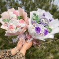 thumbnail image 3 of Kawaii Hello Kitty Cat Dolls With Artificial Flowers Creative Sanrio Bouquet Christmas Valentine Birthday Graduation Gifts, 3 of 6