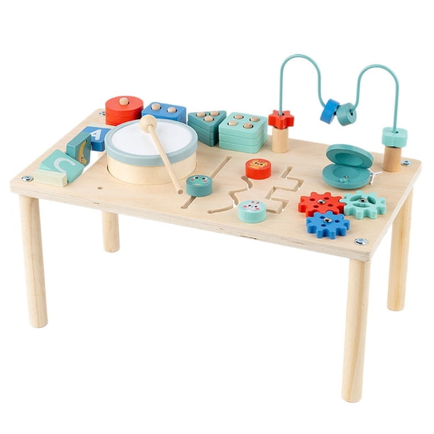 Mesa de actividades para bebés, juguetes educativos de aprendizaje para niños, mesa de centro de actividades de juego para bebés de 1 año o más.