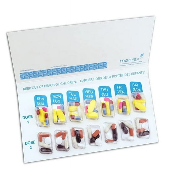 Pill Thing Weekly Twice a Day Blister Pack Pill Organizer 10 Pack