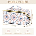 thumbnail image 4 of FORMRS Makeup Bag Travel Cosmetic Organizer for Women Fold Flat Zipper Pouch with Handle, Pink Mosaic Pattern, 4 of 8