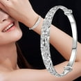 thumbnail image 4 of RO Pulseras de brazalete para mujer, pulsera de brazalete tallada con estrella de moda, regalo de joyería de compromiso de boda Electrónica, 4 of 5