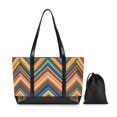 thumbnail image 7 of FORMRS Canvas Laptop Tote Bag for Women with 15.6" Computer Compartments Shoulder Handbag, Orange Geometric, 7 of 7