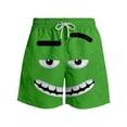 thumbnail image 4 of Gelikeya Boys Swim Trunks Funny Face Summer Beach Holiday Board Shorts Kids Quick Drying Bathing Suits with Pockets 2-14 Years #03 Green, 11-12 Years, 4 of 4