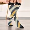 thumbnail image 5 of FORMRS Womens Knee High Socks Casual Long Thick Travel Daily Wear, 2 Pairs, Retro Colorful Stripes, 5 of 6