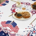 thumbnail image 4 of 4th of July Tablecloth with Umbrella Hole 60x60 Patriotic Table Cloths Waterproof American Flag Table Cloth for Outdoor Round Patio Table, 4 of 6